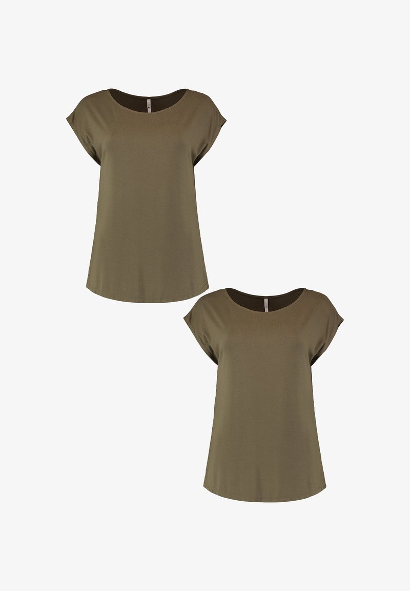 Hailys 2ER-SET KURZARM MIT FLEDERMAU - T-Shirt basic - braun-2