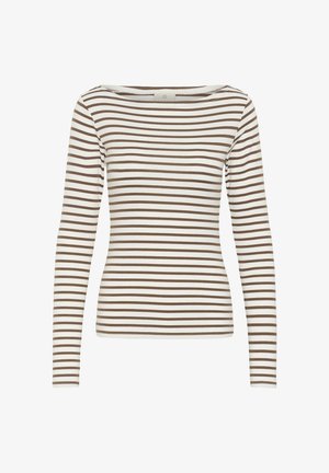 Kaffe, KALIDDY LONG SLEEVE BOATNECK - T-shirt à manches longues - chalk carafe stripe