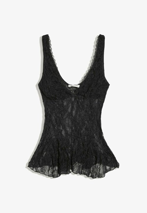 Bershka Strappy With Lace top · nero
