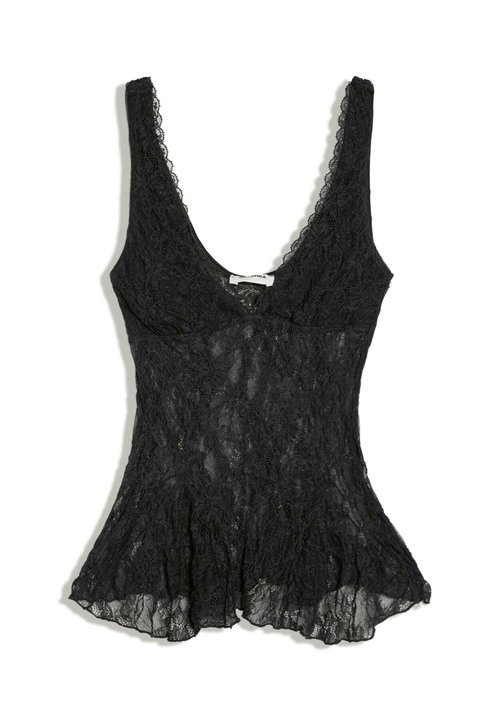 Bershka Strappy With Lace top · nero