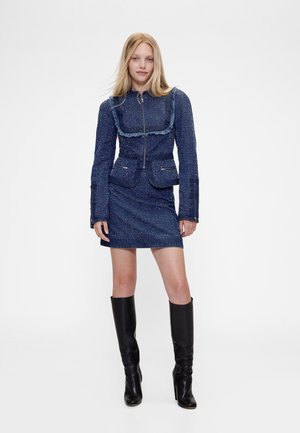 GAP GAPSTUDIO DENIM TWEED MINI SKIRT - Krilo iz džinsa - dark wash indigo