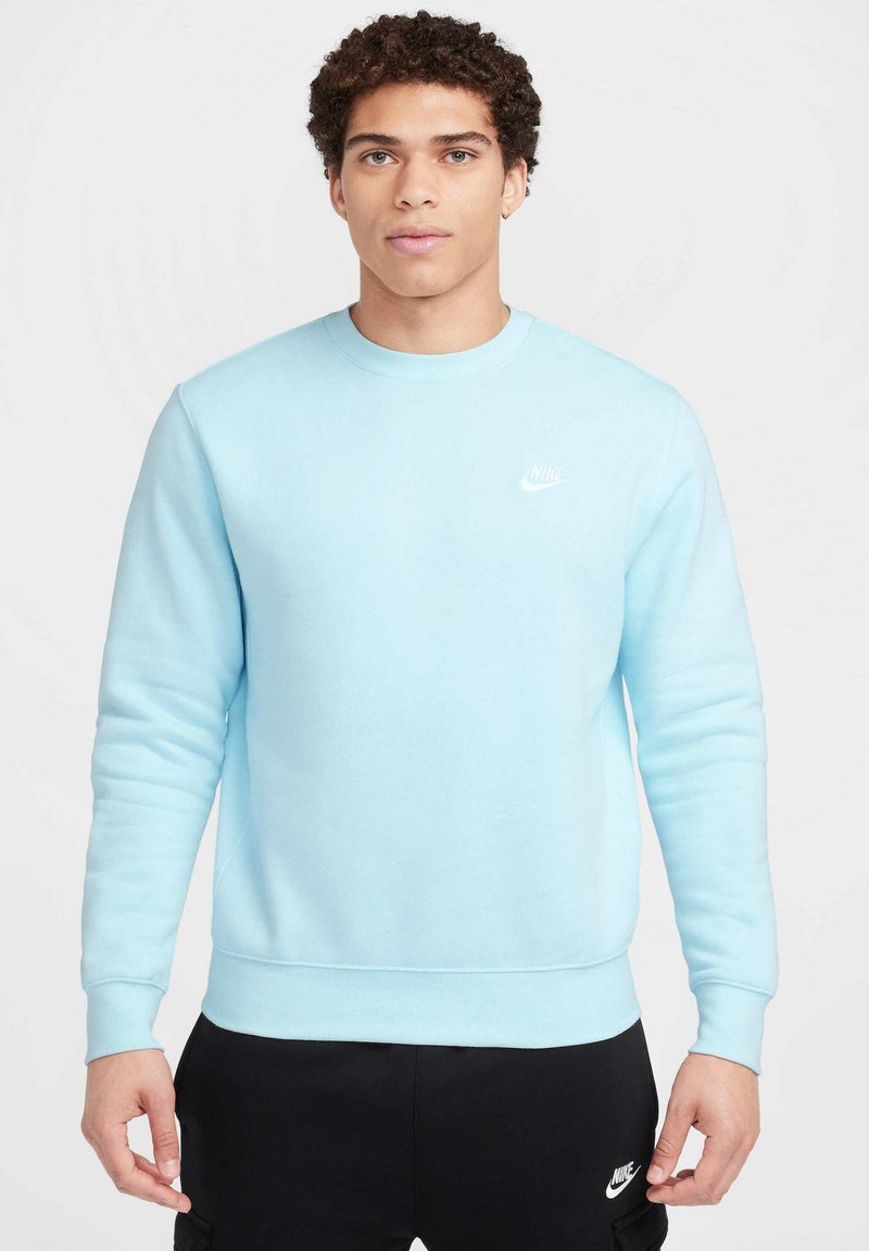 Nike Sportswear CRW - Felpa con cappuccio - glacier blue white