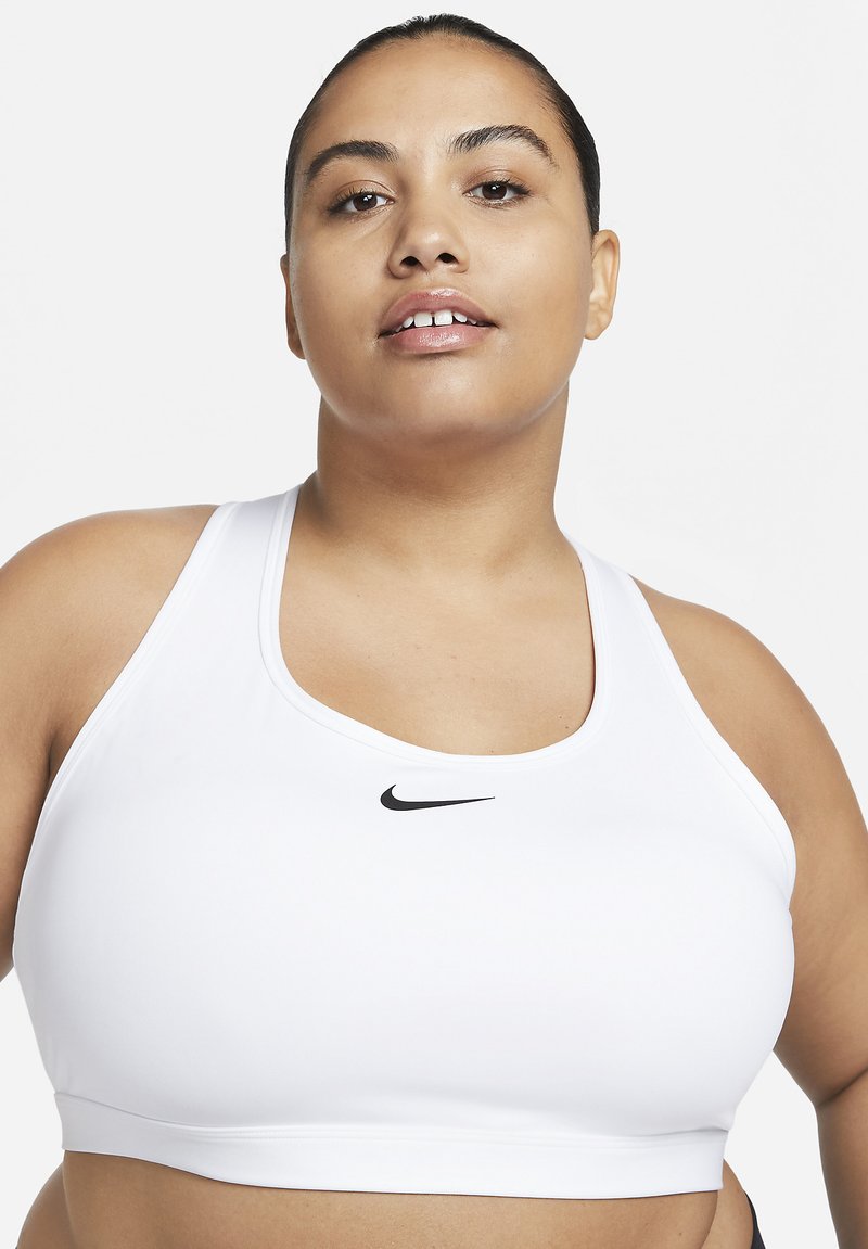 Nike Performance PADDED Sportbh met medium support white stone