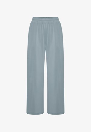 Light blue wide-leg pants with elastic waistband and soft fabric, shown on white background.