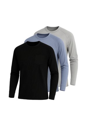 PACK OF 3 - Langærmet T-shirt - blue/grey/black
