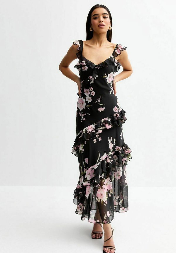 VINTAGE FLORAL PRINT CHIFFON MAXI - Maxikleid