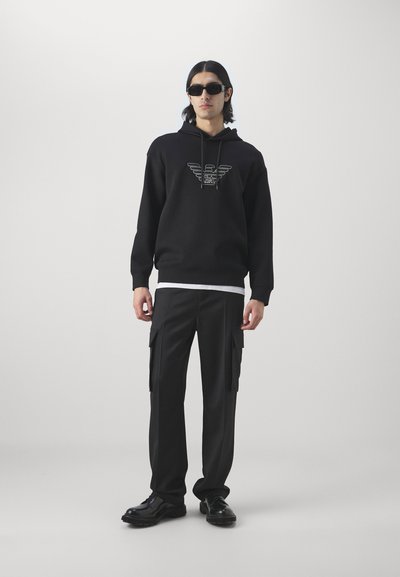 Emporio Armani FELPA - Felpa con cappuccio - eagle black