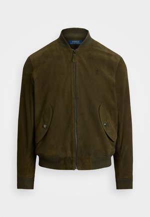 Polo Ralph Lauren SUEDE BOMBER JACKET - Bomberjacke - dark loden
