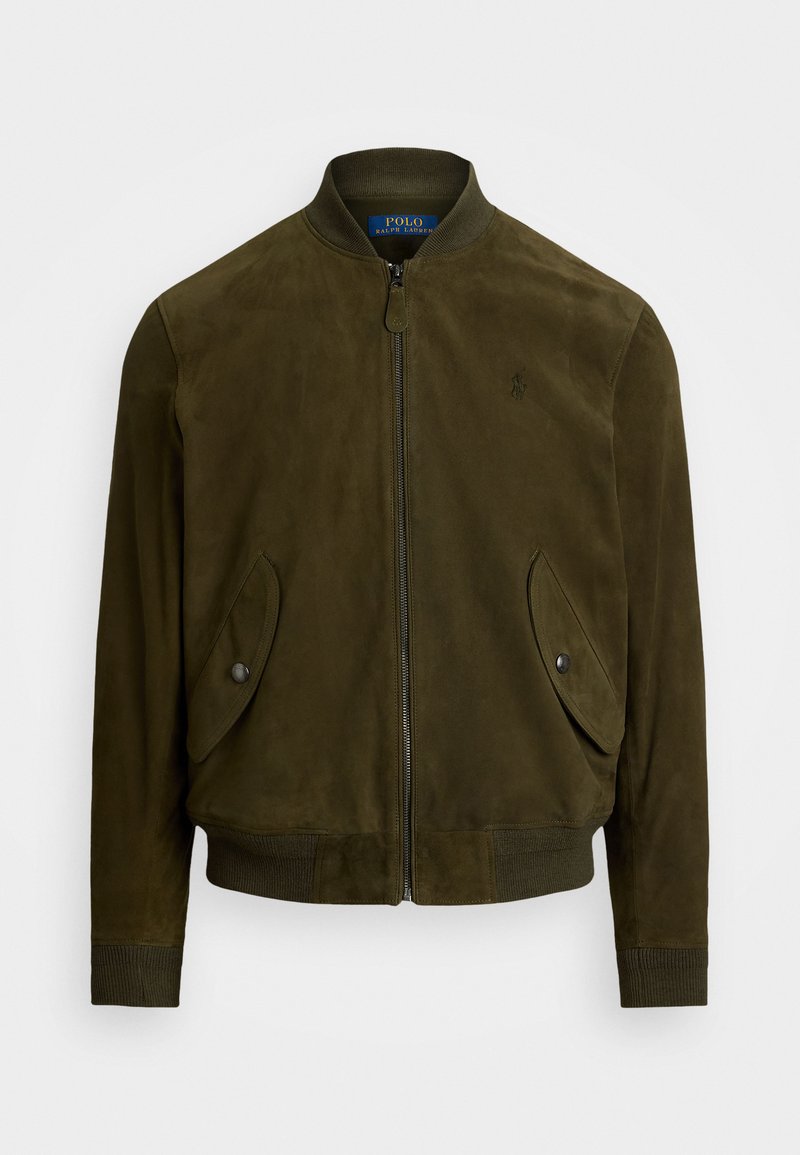 Polo Ralph Lauren SUEDE BOMBER JACKET - Bomberjacks - dark loden