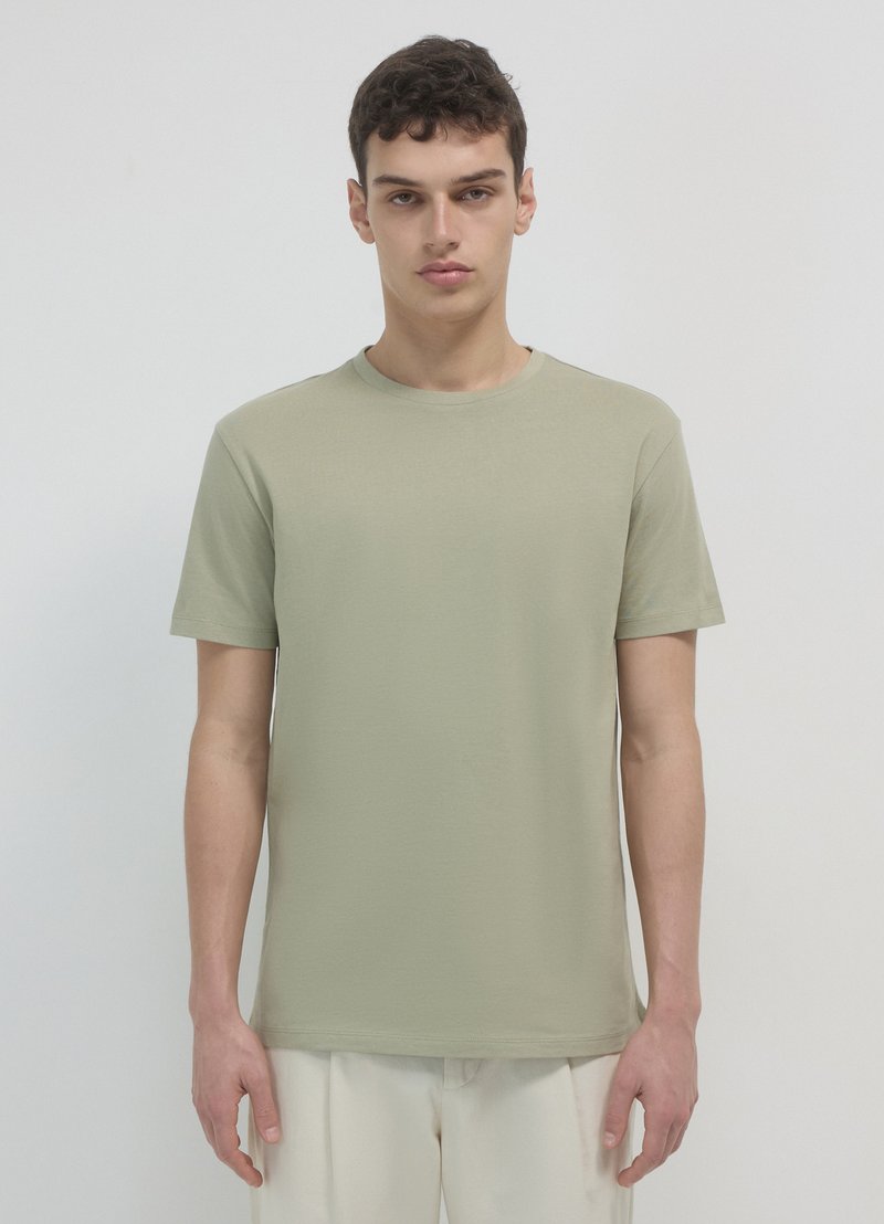 Calliope GIROCOLLO TINTA UNITA - T-shirt basic - salvia