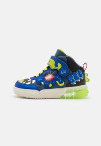 Geox GRAYJAY LIGHT UP BOY - Höga sneakers - royal/lime