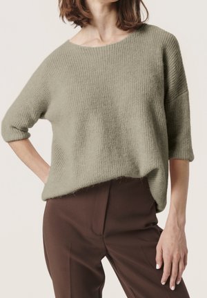Striktrøje - mottled brown