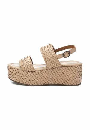 Sandali con zeppa - beige