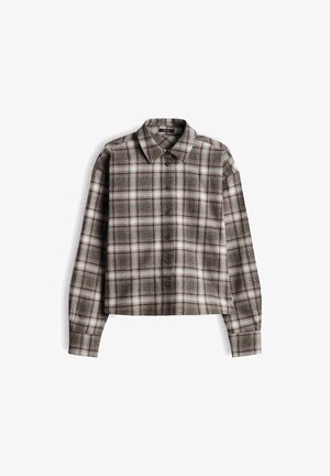 OPUS, RELAXED FIT CHECKED PATTERN - Hemdbluse - black