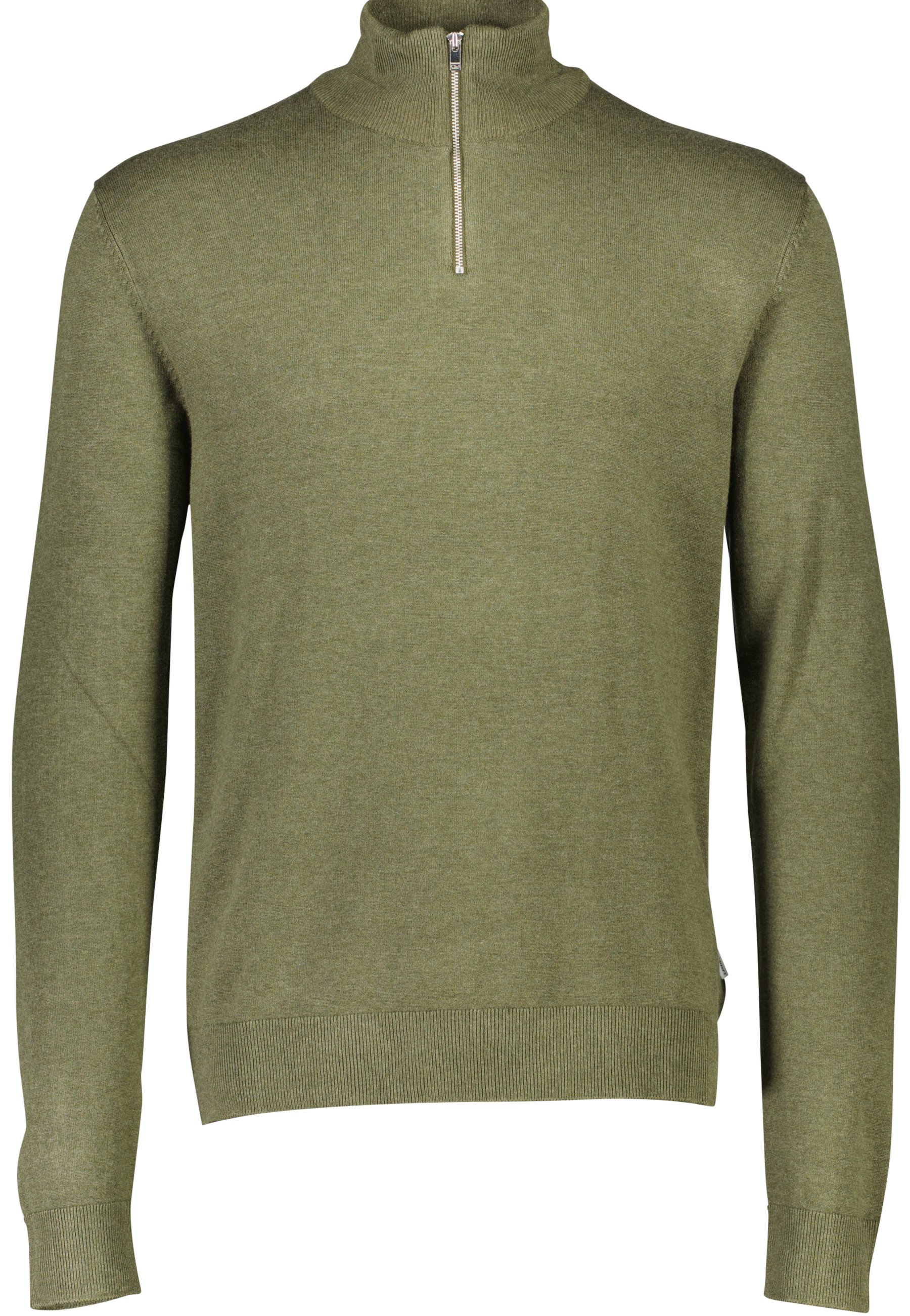 Lindbergh HALF ZIP MELANGE - Pullover - army mel/vert foncé chiné -  ZALANDO.FR