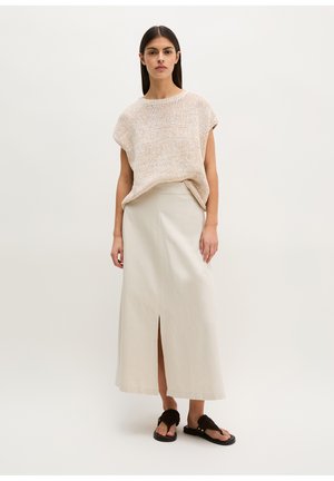 Marc O'Polo SKIRT, CASUAL A-LINE STYLE, MIDI LENGTH, ELASTIC AT BACK - A-lõikeline seelik - gray silk