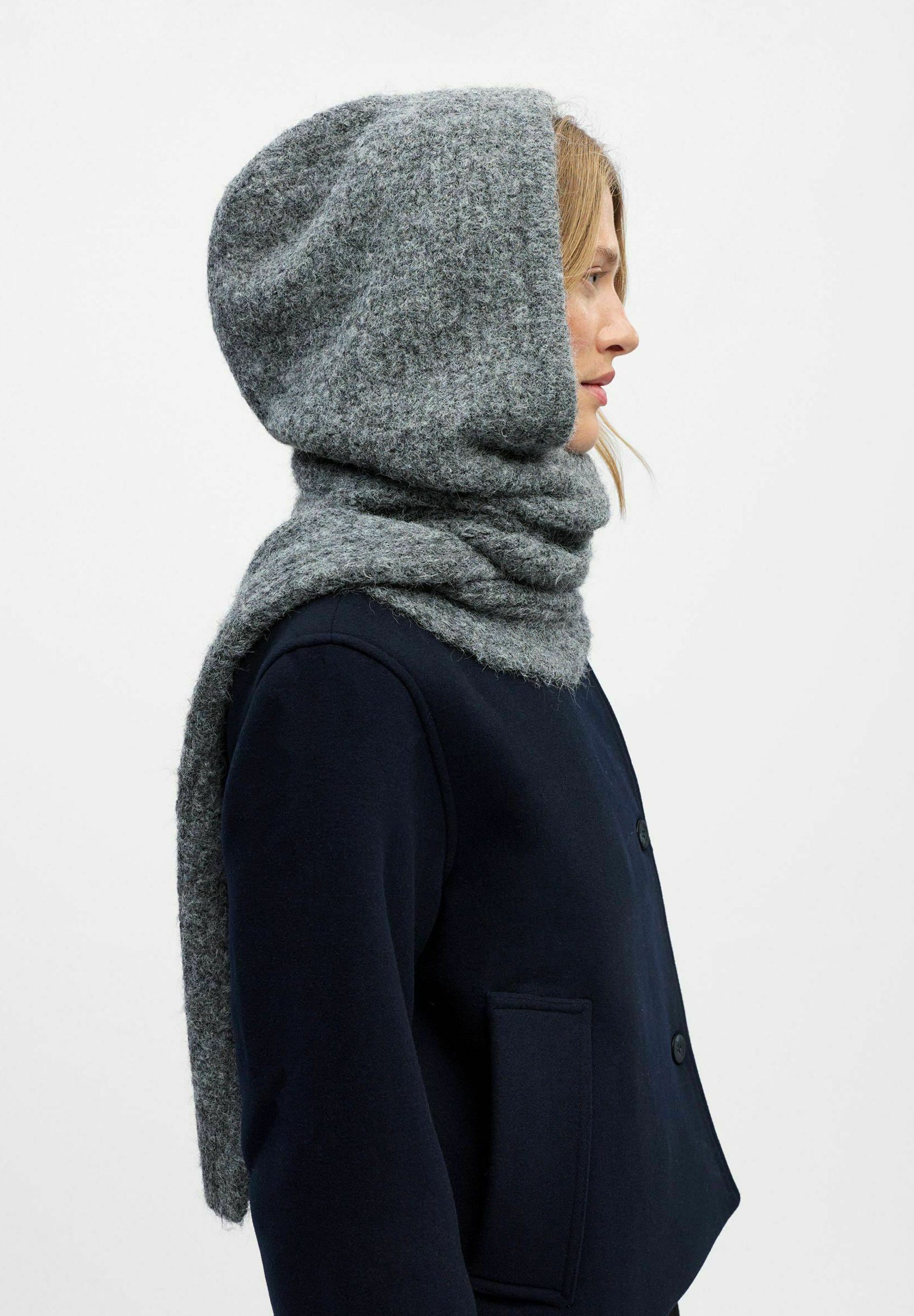 Object SCHAL BALACLAVA - Headscarf - medium grey melange/dark grey