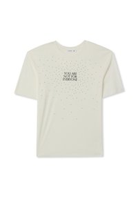 Terranova CON SCRITTA E STRASS - T-shirt con stampa - bianco lana