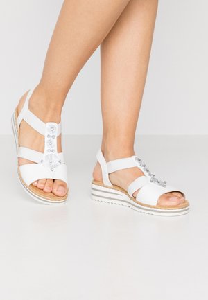 Sandalen met plateauzool - weiß