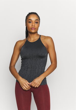 SHINY ALLIGATOR SEAMLESS STRAP TANK - Top - shadow grey