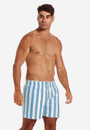 Swimming trunks - light blue white stripes