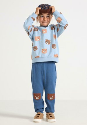 Lindex, LINDEX WAFFLED JOGGERS LINDEX - Træningsbukser - light dusty blue
