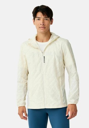 Brooks, CANOPY REFLECTIVE JACKET - Running jacket - reflective wordmark bone