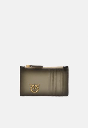 Pinko AIRONE CARDHOLDER SPAZZOLATA E SFUMATA - Monedero - noce/antique gold-coloured