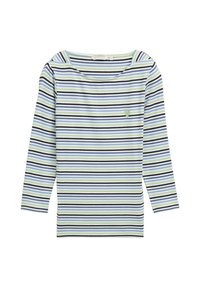 MIT STREIFENMUSTER - Top s dlouhým rukávem - blue green regular stripe