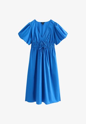 New Look Curves, CURVES PUFF SLEEVE FLARED MIDI DRESS - Hverdagskjole - bright blue