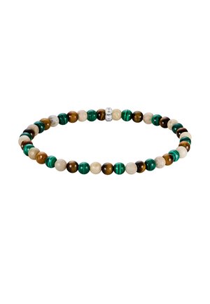 THOMAS SABO BEAD-ARMBAND IN ERD- UND GRÜNTÖNEN UNISEX - Armband - silberfarben grün braun natur