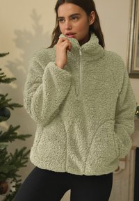 Next HALF ZIP - Fleecová mikina - sage green