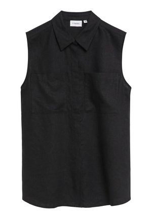 comma, BLUSE - Hemdbluse - schwarz