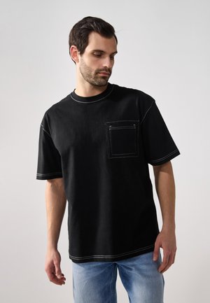 T-shirts med print - true black