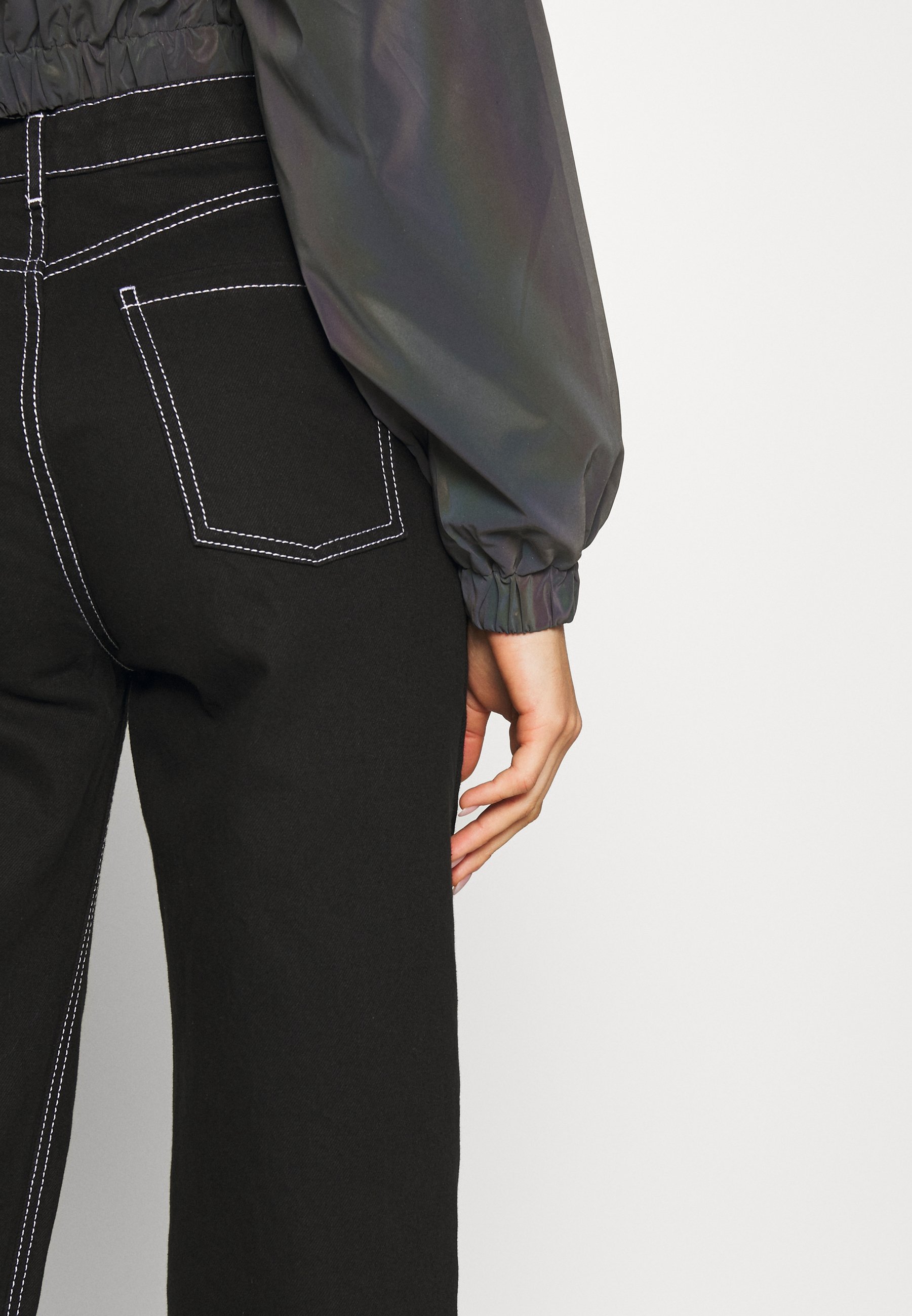 Sixth June CROPPED IRIDESCENT JACKET Treningsjakke black Sixth June CROPPED IRIDESCENT JACKET Treningsjakke black
