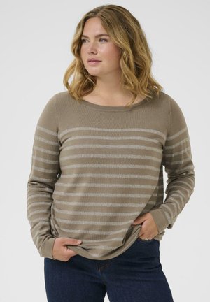 Pullover - morel melange w/silver lurex