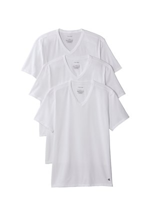 Calvin Klein Underwear, 3 PACK V-NECK T-SHIRT COTTON MICROFIBER STRETCH - Spodné tričko - white