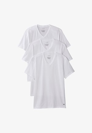 Calvin Klein Underwear, 3 PACK V-NECK T-SHIRT COTTON MICROFIBER STRETCH - Spodné tričko - white