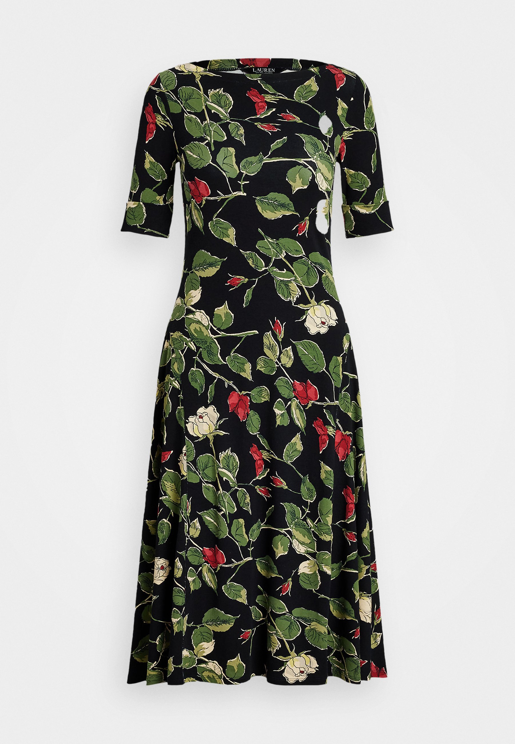 送料関税込【LAUREN RALPH LAUREN】STRETCH JERSEY MIDI DRESS Ralph Lauren Twist-front Stretch Jersey Midi Dress in Blue