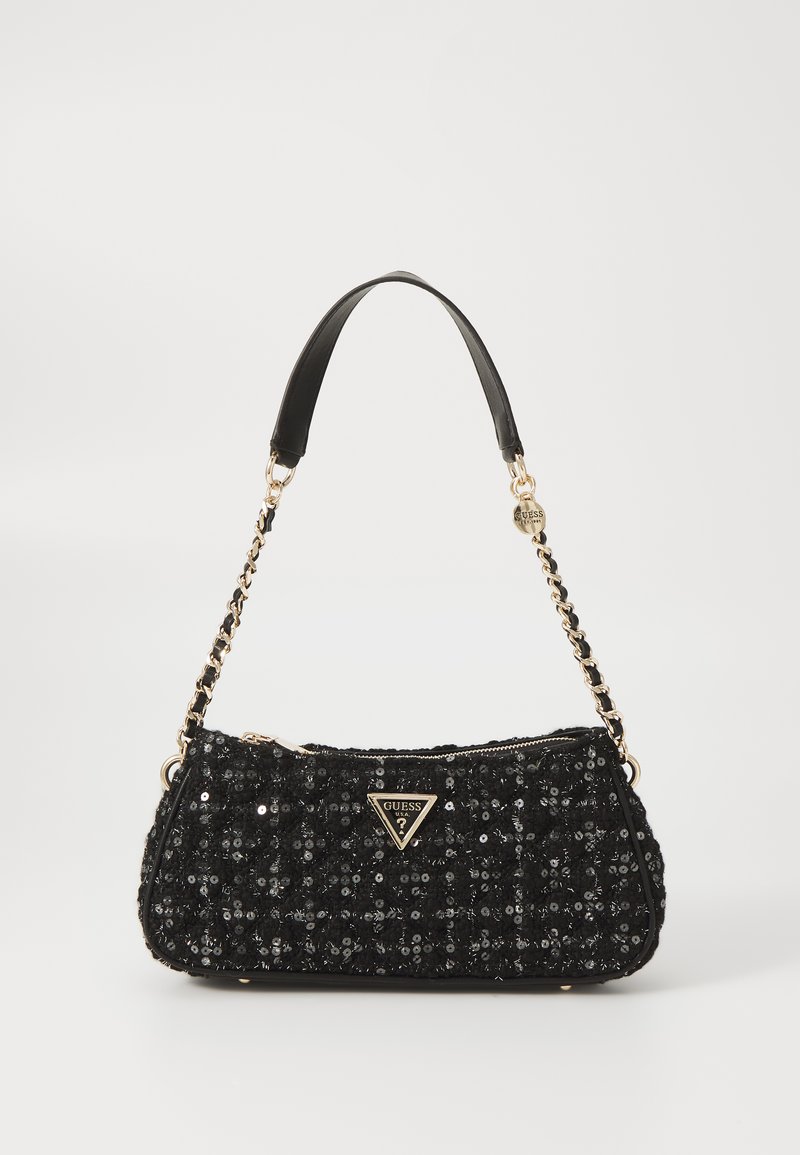 Guess - GIULLY TOP ZIP SHOULDER BAG - Handbag - black/gold, Enlarge