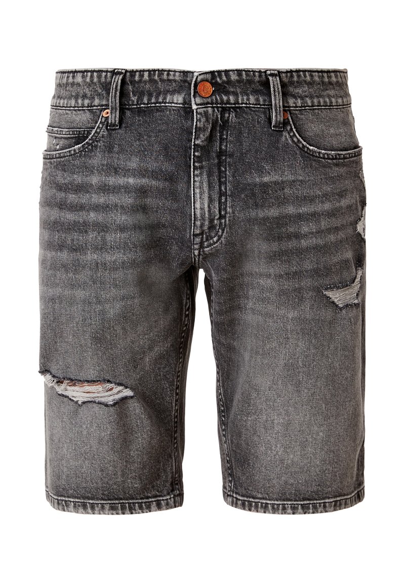 Herren Skinny Fit | QS by s.Oliver REGULAR : SHORT EN AU LOOK USÉ Jeans Shorts grey stretched den/black denim - VR54123 Herren Skinny Fit | QS by s.Oliver REGULAR : SHORT EN AU LOOK USÉ Jeans Shorts grey stretched den/black denim - VR54123
