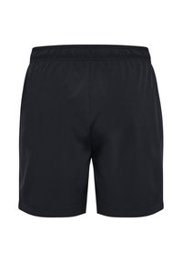 Svarta idrottsshorts i lättviktig tyg, med resårmidja och en enkel, rak passform utan fickor.