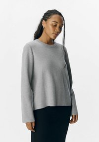 Object OBJREYNARD O-NECK NOOS - Strickpullover - light grey melange