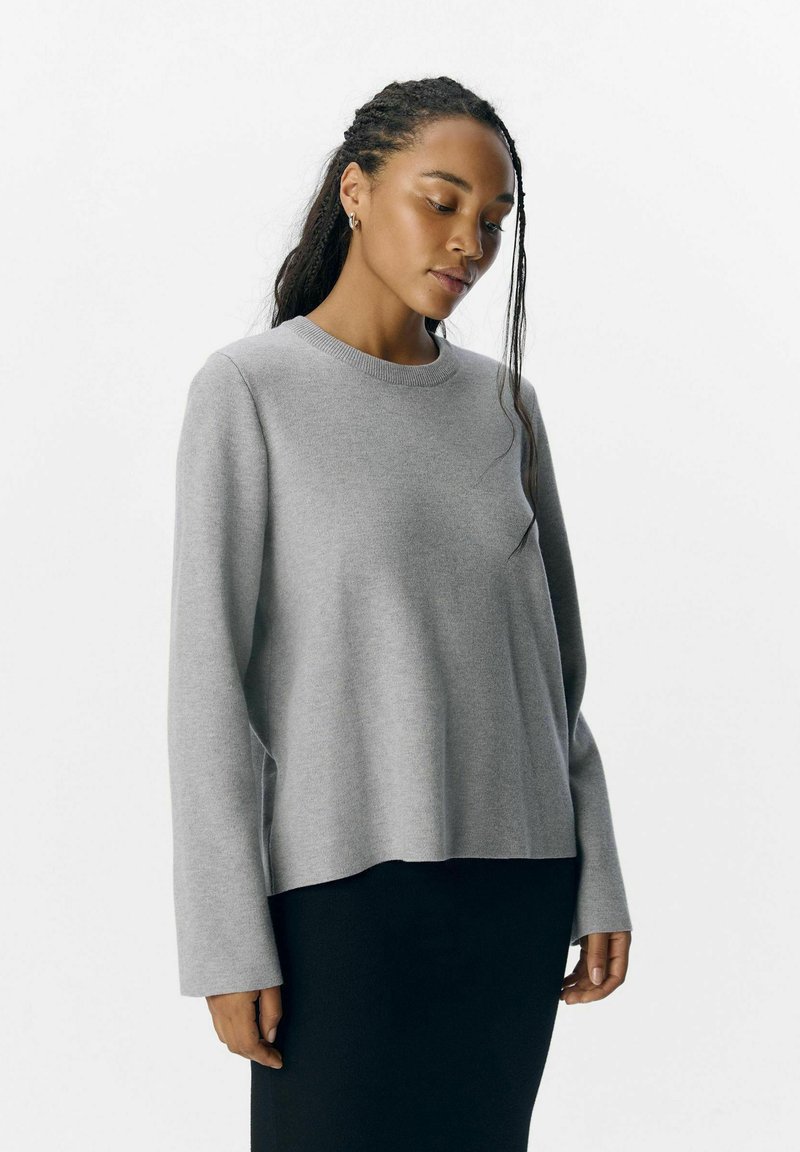Object OBJREYNARD O-NECK NOOS - Strickpullover - light grey melange