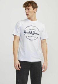Jack & Jones RUNDHALS - T-shirt con stampa - white