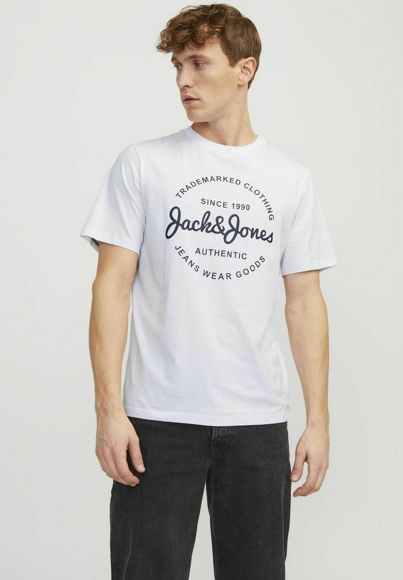 Jack & Jones RUNDHALS - T-shirt con stampa - white