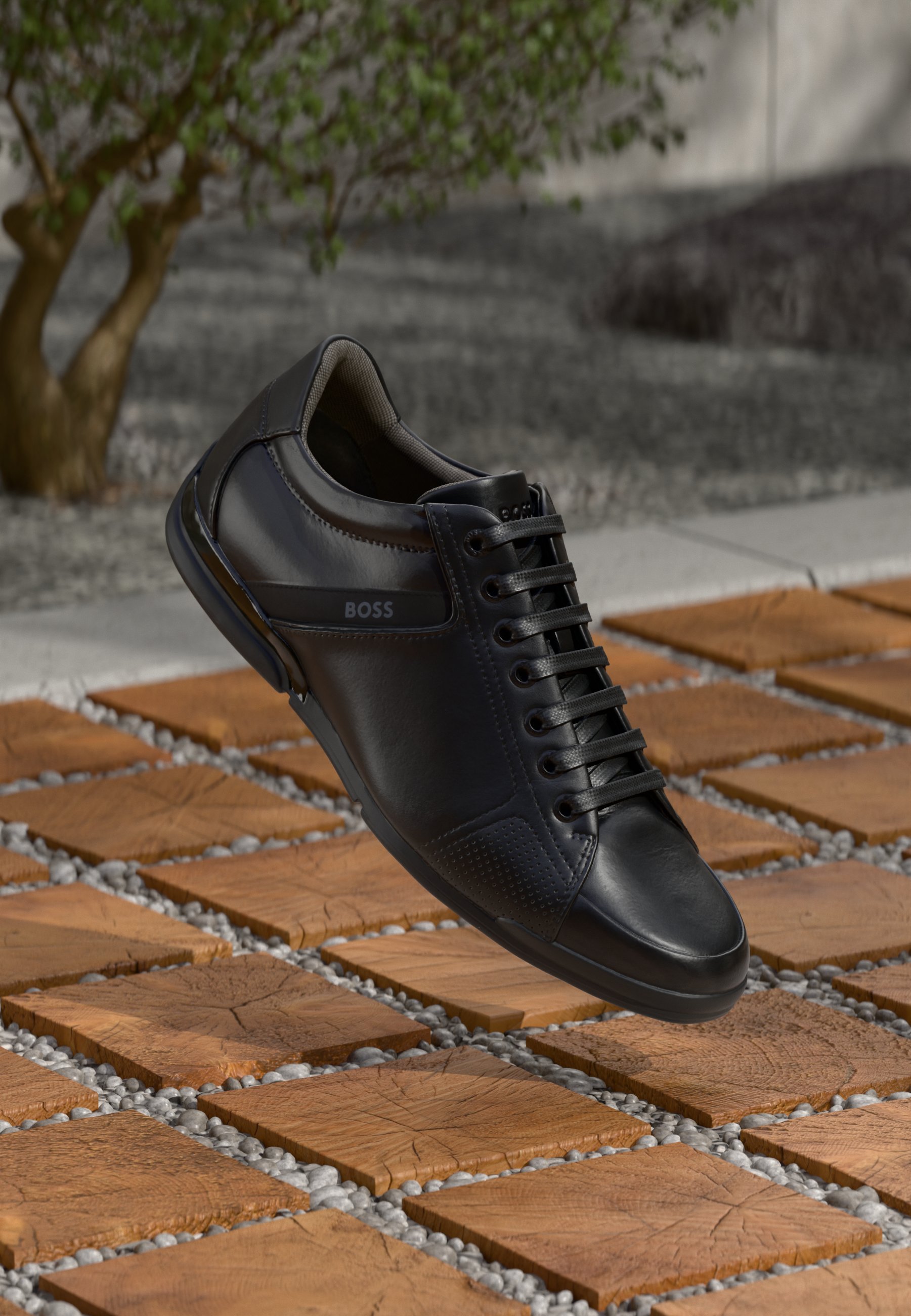 Hugo Boss Saturn Lux 4 - Lage sneakers voor heren - Zwart