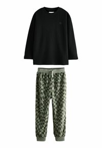 Next SINGLE COSY SET - Pyžamová súprava - black green checkerboard