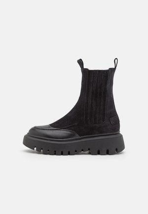 Platform ankle boots - black