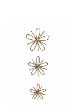 Next, SET OF 3 METAL FLOWER WALL PLAQUES UNISEX - Dekorationer - gold-coloured